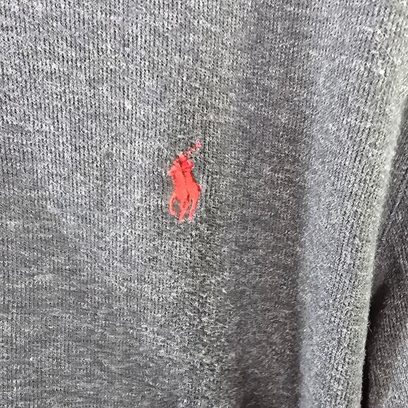 Polo Ralph Lauren Performance Full Zip Gray Sweater Pockets Size Large - Picture 3 of 6